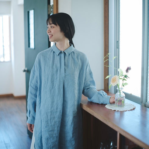休日のリネンtunic